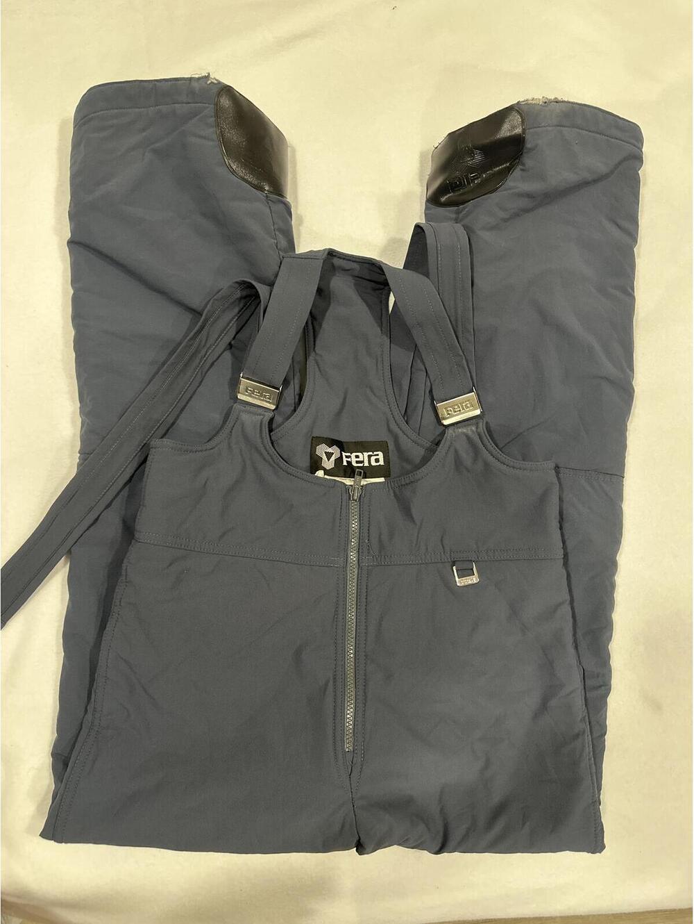 Fera Insulated Ski Snow Pants with Suspenders Gray Blue